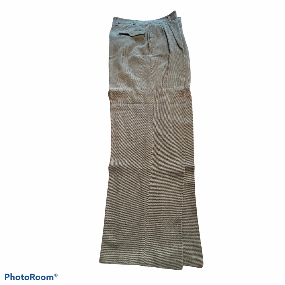 KRIZIA MENS WOOL PLATED DRESS PANTS SIZE 34x32
